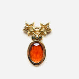 ORANGE FLAT BROOCH
