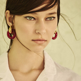 VERA RED STRIPED EARRINGS