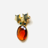 ORANGE FLAT BROOCH
