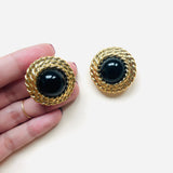 NINA RICCI STAR BLACK EARRINGS