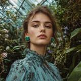 GREEN DAHLIA II EARRINGS