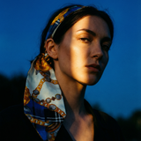 BLUE SILK HANDKERCHIEF