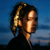 BLACK SILK HANDKERCHIEF