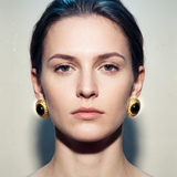 NINA RICCI STAR BLACK EARRINGS
