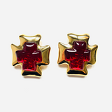 RED CROSS EARRINGS LES BERNARD VO