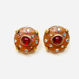 KALINGER JANA ORANGE EARRINGS 