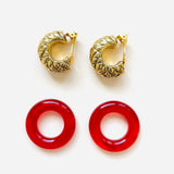 VERA RED SQUARE EARRINGS