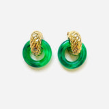 VERA GREEN SQUARE EARRINGS