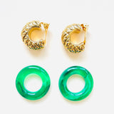 VERA GREEN SQUARE EARRINGS