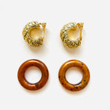 VERA BROWN PLAID EARRINGS