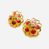 PINK FLOWER EARRINGS
