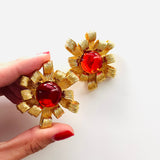 JANE LES BERNARD RED EARRINGS